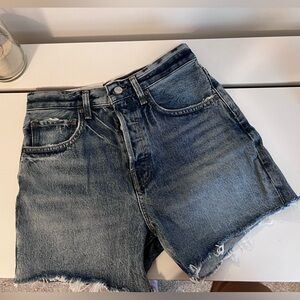 Agolde Distressed Blue Denim Women's Shorts NWT